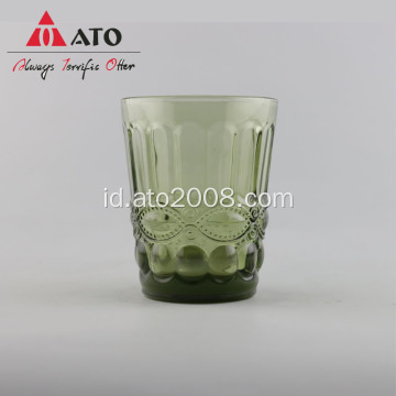 Gelas kaca hijau yang tidak bisa dipecahkan cangkir minum air warna khusus